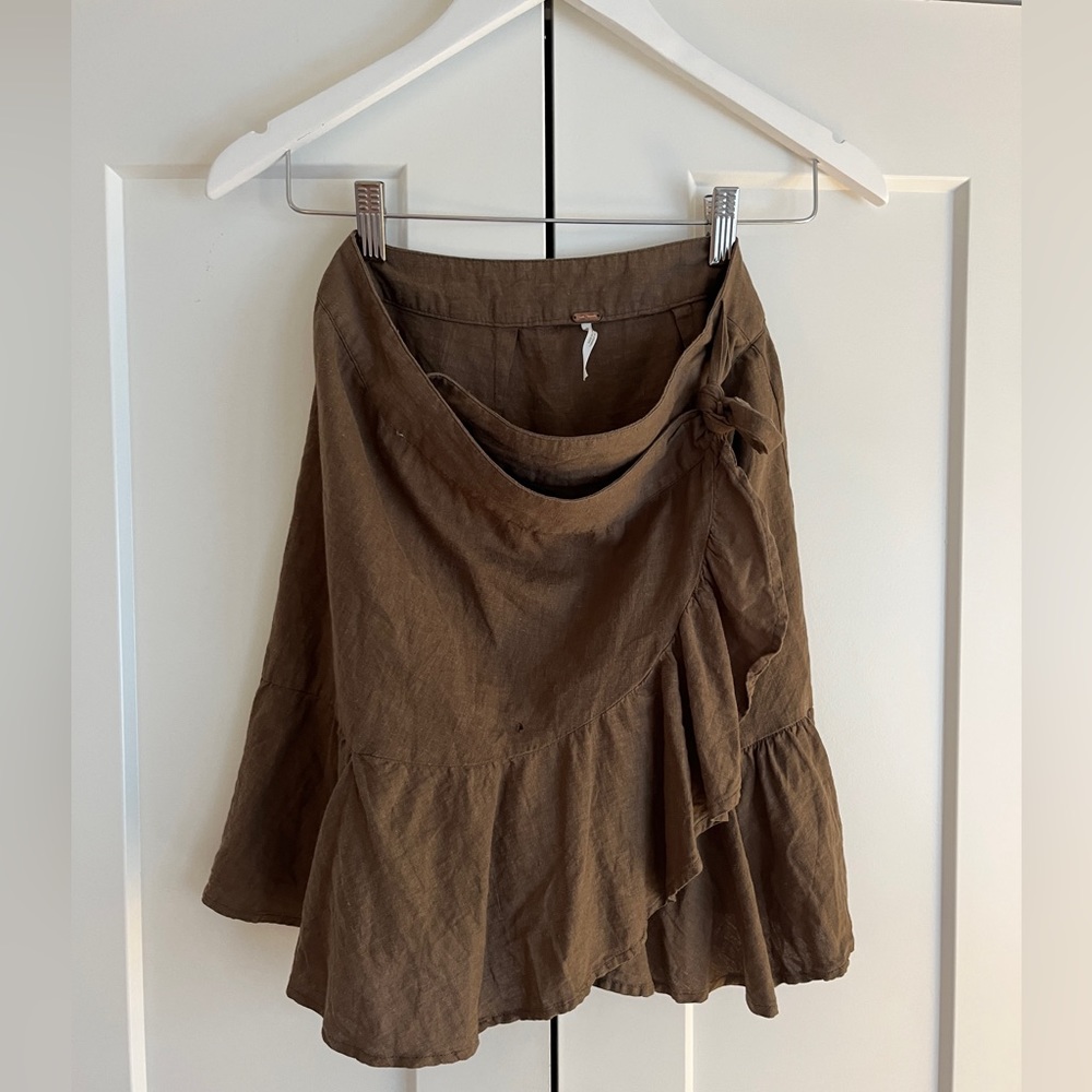 Free People Khaki Green Wrap skirt, size 2